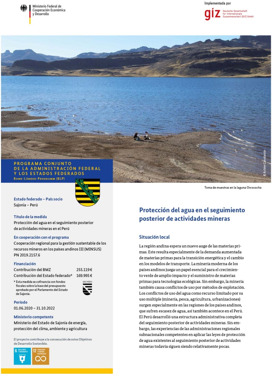 Protección del agua en el seguimiento posterior de actividades mineras