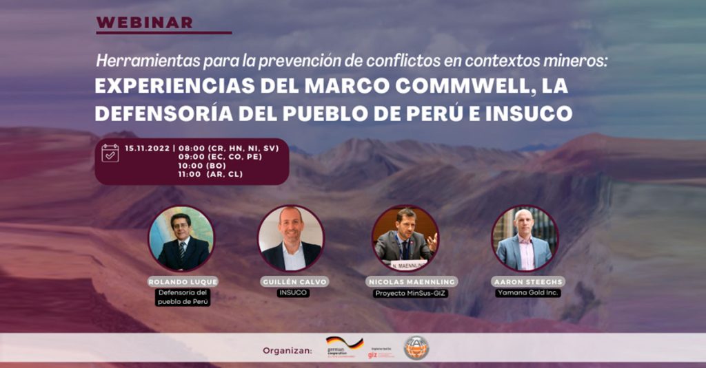 Webinario analizó las causas asociadas a la conflictividad en el sector minero y herramientas para canalizar las demandas en países andinos